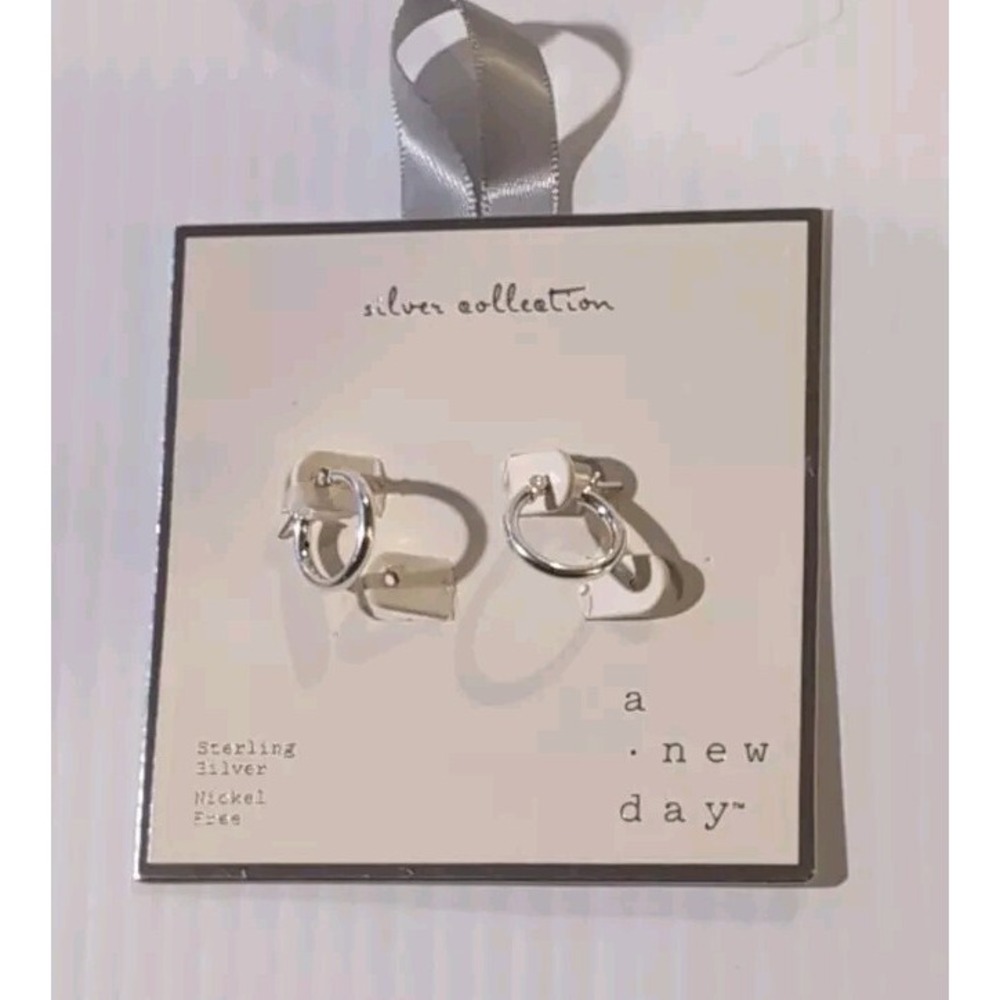 A New Day Endless Hoop Rose Earrings silver